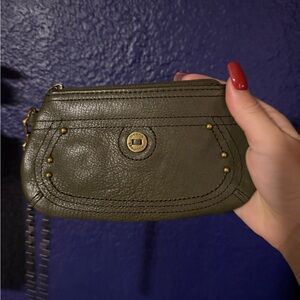 Stone Mountain Olive Leather Wristlet